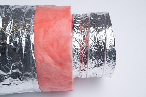 16" Inch Flexible Aluminum Ducting Hose Insulated R-6.0 Air Duct Pipe for for Heavy Duty HVAC & Exhaust Ductwork Insulation - 25' Feet Long - In Accordance with UL 181