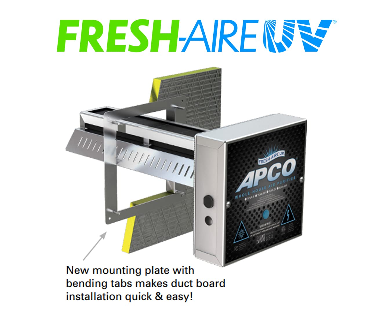 APCO Carbon Cell Matrix HVAC In-Duct UV Light Air Purifier with Pre-wired Plug, 2 Year Lamp