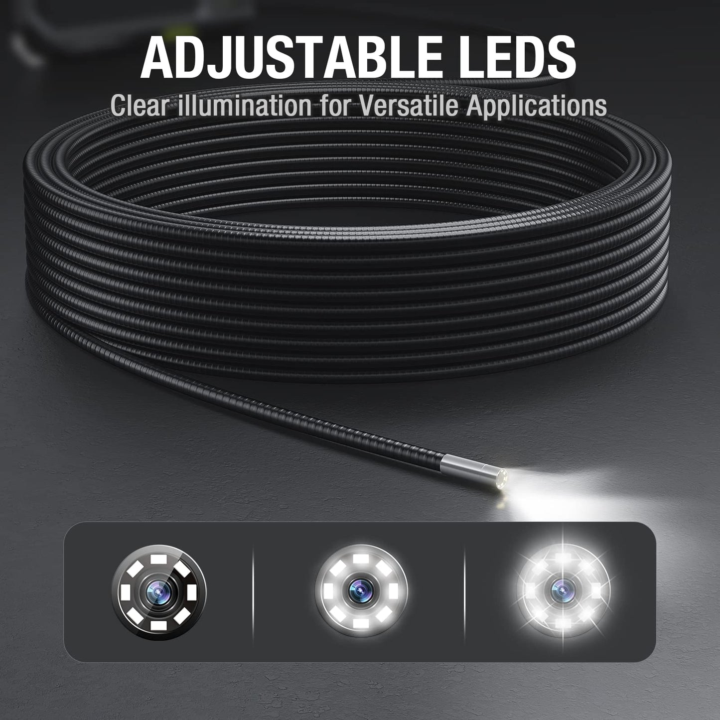 Sewer Camera, Teslong 50ft Drain Camera Snake with LED Light, Pipe Endoscope Plumbing Tools-NTS500 5" 720P Monitor, Wide-Angle Borescope Inspection Camera Scope for Air Duct HVAC Sewage Septic Line