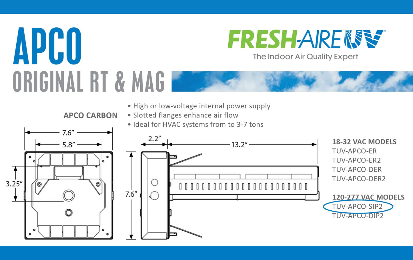 APCO Carbon Cell Matrix HVAC In-Duct UV Light Air Purifier with Pre-wired Plug, 2 Year Lamp