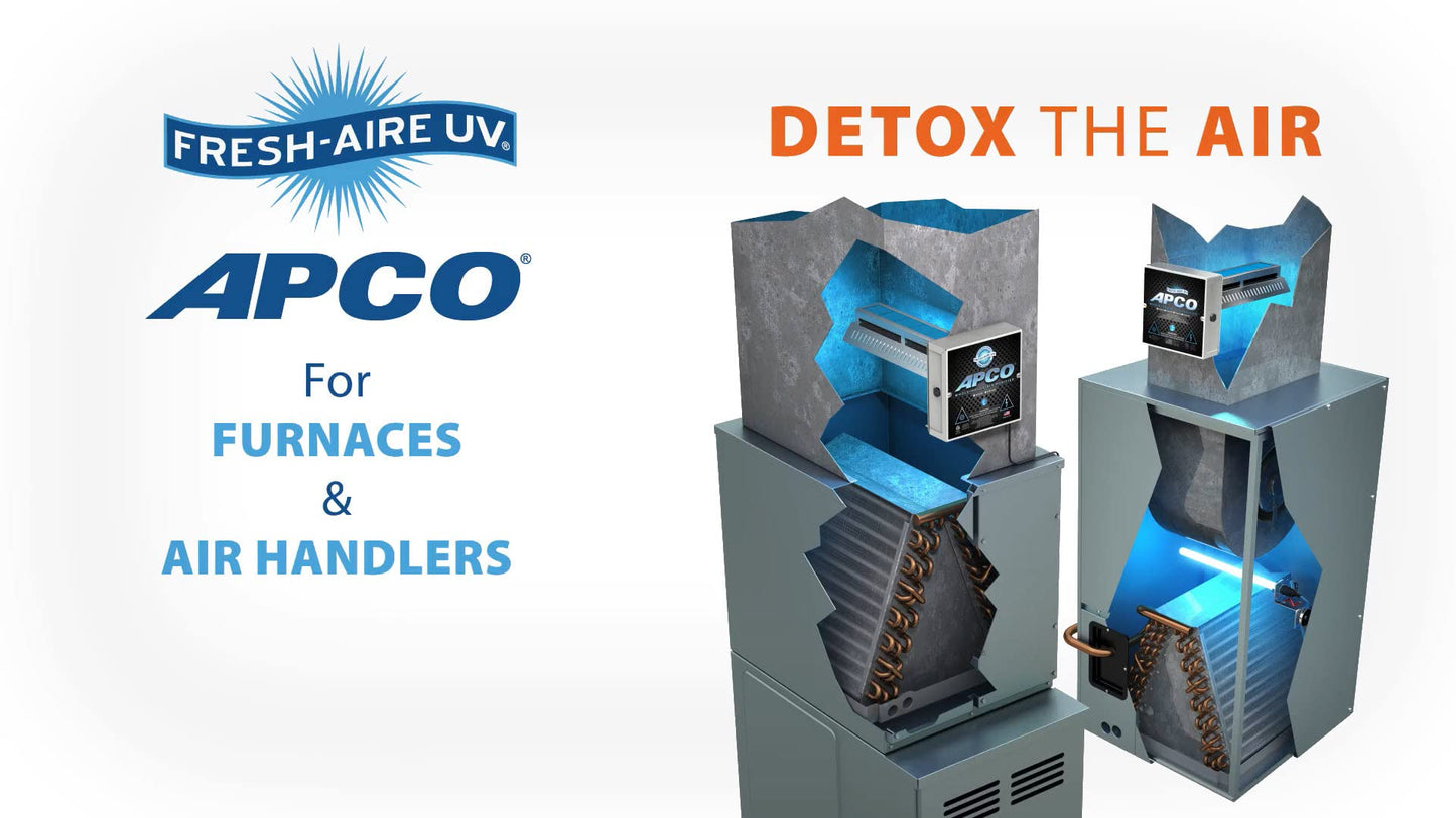 APCO Carbon Cell Matrix HVAC In-Duct UV Light Air Purifier with Pre-wired Plug, 2 Year Lamp