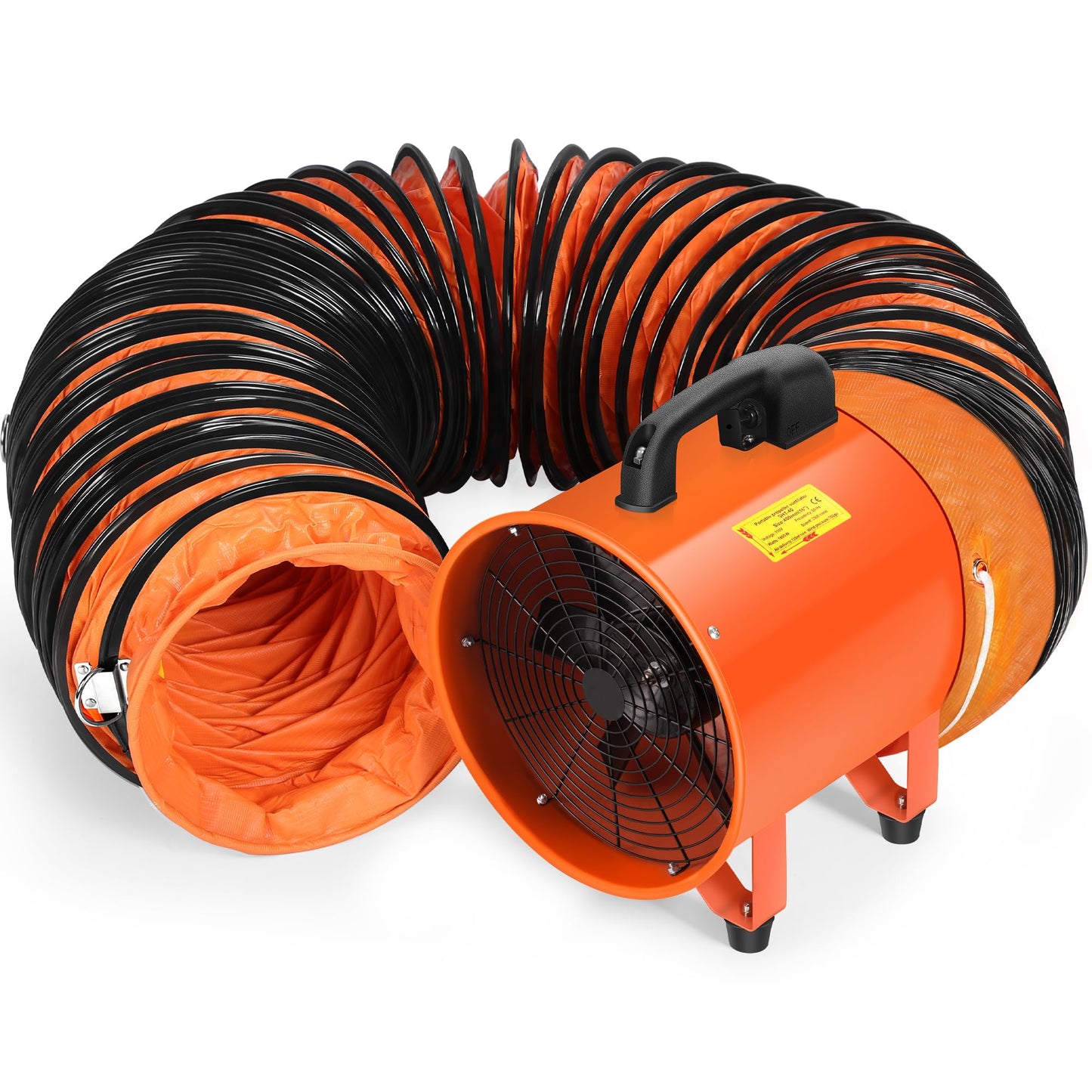 Rengue 16 Inches Utility Blower Exhaust Fan with 32.8 FT Duct, 3300 r/min High Velocity Low Noise Extraction and Ventilation Fan with Duct Hose