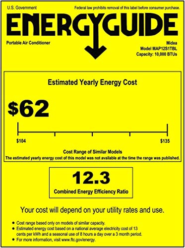 Midea Duo 14,000 BTU(12,000 BTU SACC) High Efficiency Inverter, Quiet Portable Air Conditioner, Cools up to 550 Sq.Ft., Works with Alexa/Google Assistant, Includes Remote Control&Window Kit (Renewed)